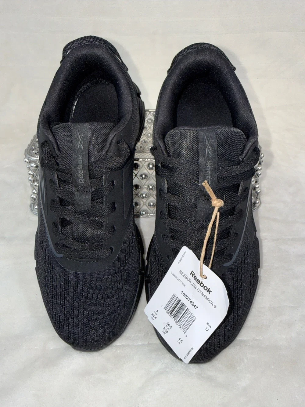Reebok Zig Dynamica 6 Kids Black Running Shoes Sz 5Y/6.5W 100274247